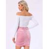 imageAllegra K Halloween Velvet Skirt for Womens Party Bodycon Ruched Mini SkirtsPink