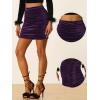 imageAllegra K Halloween Velvet Skirt for Womens Party Bodycon Ruched Mini SkirtsPurple