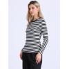 imageAllegra K Striped t Shirts for Women Long Sleeve Tops Crew Neck Fitted Tees Casual Trendy OutfitsBlack White Stripe