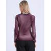 imageAllegra K Striped t Shirts for Women Long Sleeve Tops Crew Neck Fitted Tees Casual Trendy OutfitsPink Stripe