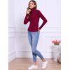 imageAllegra K Sweaters for Women Mock Turtleneck Tops Long Sleeve Slim Fit Tee Casual Trendy Pullover Sweaters Fall Outfits 2025Wine Red