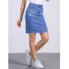 imageAllegra K Womens Basic Distressed High Waist Ripped Hem Washed Jeans Denim SkirtBright Blue