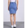 imageAllegra K Womens Basic Distressed High Waist Ripped Hem Washed Jeans Denim SkirtBright Blue