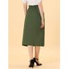 imageAllegra K Womens Cotton ALine Skirt Elastic Waist Casual Peasant Midi Skirts with PocketsArmy Green