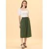 imageAllegra K Womens Cotton ALine Skirt Elastic Waist Casual Peasant Midi Skirts with PocketsArmy Green