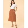 imageAllegra K Womens Cotton ALine Skirt Elastic Waist Casual Peasant Midi Skirts with PocketsBrown