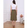imageAllegra K Womens Cotton ALine Skirt Elastic Waist Casual Peasant Midi Skirts with PocketsCoffee