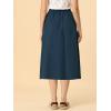 imageAllegra K Womens Cotton ALine Skirt Elastic Waist Casual Peasant Midi Skirts with PocketsDark Blue