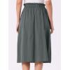 imageAllegra K Womens Cotton ALine Skirt Elastic Waist Casual Peasant Midi Skirts with PocketsDark Gray