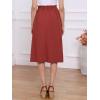 imageAllegra K Womens Cotton ALine Skirt Elastic Waist Casual Peasant Midi Skirts with PocketsDeep Red