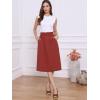 imageAllegra K Womens Cotton ALine Skirt Elastic Waist Casual Peasant Midi Skirts with PocketsDeep Red