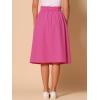 imageAllegra K Womens Cotton ALine Skirt Elastic Waist Casual Peasant Midi Skirts with PocketsHot Pink