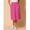 imageAllegra K Womens Cotton ALine Skirt Elastic Waist Casual Peasant Midi Skirts with PocketsHot Pink