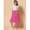 imageAllegra K Womens Cotton ALine Skirt Elastic Waist Casual Peasant Midi Skirts with PocketsHot Pink