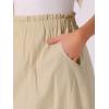 imageAllegra K Womens Cotton ALine Skirt Elastic Waist Casual Peasant Midi Skirts with PocketsKhaki