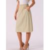 imageAllegra K Womens Cotton ALine Skirt Elastic Waist Casual Peasant Midi Skirts with PocketsKhaki