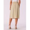 imageAllegra K Womens Cotton ALine Skirt Elastic Waist Casual Peasant Midi Skirts with PocketsKhaki