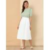 imageAllegra K Womens Cotton ALine Skirt Elastic Waist Casual Peasant Midi Skirts with PocketsWhite