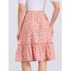 imageAllegra K Womens Knee Length Skirt Floral Elastic Waist Flowy Tiered ALine Ruffle SkirtPeach Pink
