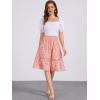 imageAllegra K Womens Knee Length Skirt Floral Elastic Waist Flowy Tiered ALine Ruffle SkirtPeach Pink