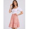 imageAllegra K Womens Knee Length Skirt Floral Elastic Waist Flowy Tiered ALine Ruffle SkirtPeach Pink