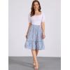 imageAllegra K Womens Knee Length Skirt Floral Elastic Waist Flowy Tiered ALine Ruffle SkirtSky Blue