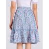 imageAllegra K Womens Knee Length Skirt Floral Elastic Waist Flowy Tiered ALine Ruffle SkirtSky Blue