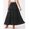 imageAllegra K Womens Maxi Skirt Summer Boho Flowy Ruffle Swing Skirts ALine Beach Tiered Long SkirtBlack