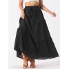 imageAllegra K Womens Maxi Skirt Summer Boho Flowy Ruffle Swing Skirts ALine Beach Tiered Long SkirtBlack