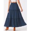 imageAllegra K Womens Maxi Skirt Summer Boho Flowy Ruffle Swing Skirts ALine Beach Tiered Long SkirtDark Blue