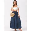 imageAllegra K Womens Maxi Skirt Summer Boho Flowy Ruffle Swing Skirts ALine Beach Tiered Long SkirtDark Blue