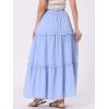 imageAllegra K Womens Maxi Skirt Summer Boho Flowy Ruffle Swing Skirts ALine Beach Tiered Long SkirtLight Blue