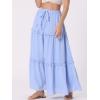 imageAllegra K Womens Maxi Skirt Summer Boho Flowy Ruffle Swing Skirts ALine Beach Tiered Long SkirtLight Blue