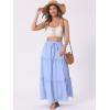 imageAllegra K Womens Maxi Skirt Summer Boho Flowy Ruffle Swing Skirts ALine Beach Tiered Long SkirtLight Blue