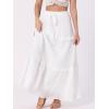 imageAllegra K Womens Maxi Skirt Summer Boho Flowy Ruffle Swing Skirts ALine Beach Tiered Long SkirtWhite