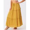 imageAllegra K Womens Maxi Skirt Summer Boho Flowy Ruffle Swing Skirts ALine Beach Tiered Long SkirtYellow