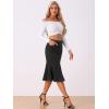 imageAllegra K Womens Ruffle Denim Skirt Midi Bodycon High Waist Fishtail Jean SkirtsBlack