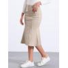 imageAllegra K Womens Ruffle Denim Skirt Midi Bodycon High Waist Fishtail Jean SkirtsLight Khaki