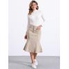 imageAllegra K Womens Ruffle Denim Skirt Midi Bodycon High Waist Fishtail Jean SkirtsLight Khaki