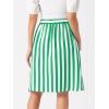 imageAllegra K Womens Striped Button Front Elastic Back Waist ALine Midi SkirtGreen