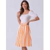 imageAllegra K Womens Striped Button Front Elastic Back Waist ALine Midi SkirtOrange