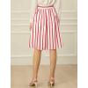 imageAllegra K Womens Striped Button Front Elastic Back Waist ALine Midi SkirtRed