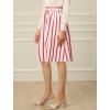 imageAllegra K Womens Striped Button Front Elastic Back Waist ALine Midi SkirtRed