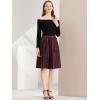 imageAllegra K Womens Striped Button Front Elastic Back Waist ALine Midi SkirtRed Black