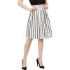 imageAllegra K Womens Striped Button Front Elastic Back Waist ALine Midi SkirtWhite