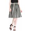 imageAllegra K Womens Striped Button Front Elastic Back Waist ALine Midi SkirtWhite Black