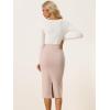 imageAllegra K Womens Sweater Skirts Ribbed Knit Elastic High Waist Stretchy Slit Casual Office Pencil Midi SkirtApricot