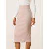 imageAllegra K Womens Sweater Skirts Ribbed Knit Elastic High Waist Stretchy Slit Casual Office Pencil Midi SkirtApricot