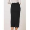 imageAllegra K Womens Sweater Skirts Ribbed Knit Elastic High Waist Stretchy Slit Casual Office Pencil Midi SkirtBlack