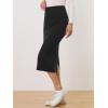 imageAllegra K Womens Sweater Skirts Ribbed Knit Elastic High Waist Stretchy Slit Casual Office Pencil Midi SkirtBlack